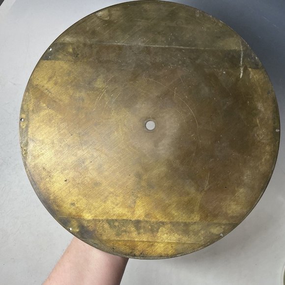 LARGE 10.5" Antique Vintage Enamel Brass Military Time Navy Nautical Clock Face - Picture 8 of 11